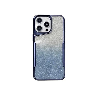 Electroplating Gradient Glitter Blade Soft Protective Shockproof Mobile Phone Accessories Cover Case For iPhone 12 13 14 15 Pro