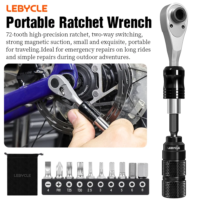 Lebycle Mini Ratchet Wrench Set Portable Bicycle Repair Tool
