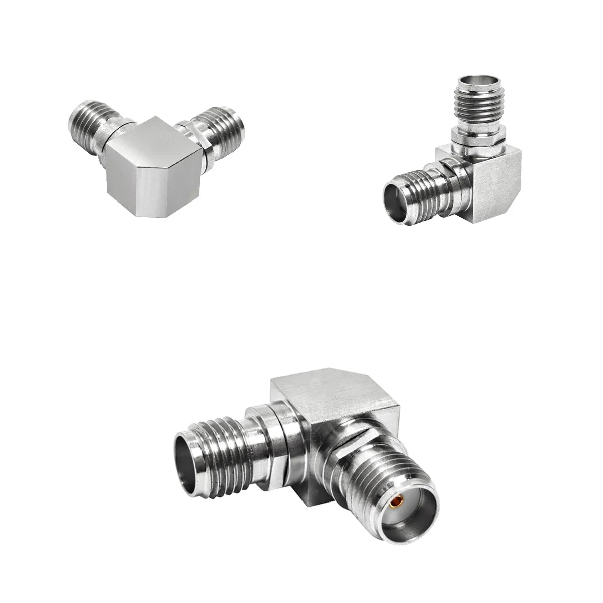 Rustproof RA SMA 90 Degree Female Stainless Steel Body 50Ω 18GHz