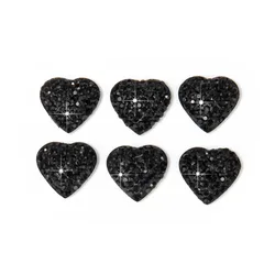 6pcs/set Heart-shaped seamless car interior button stickers Diamond car stickers