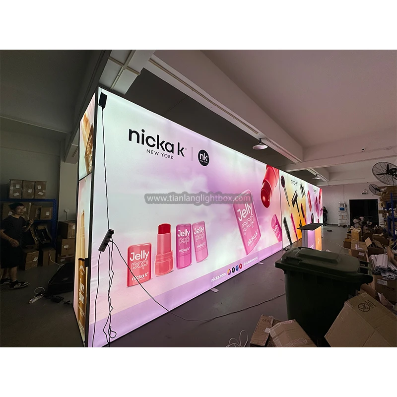 TianLang 10x20 Стенд за Търговски Изложби с Експозиционен Дисплей, Свободно Стоящ, Светен Кадър от Ликав Текстил