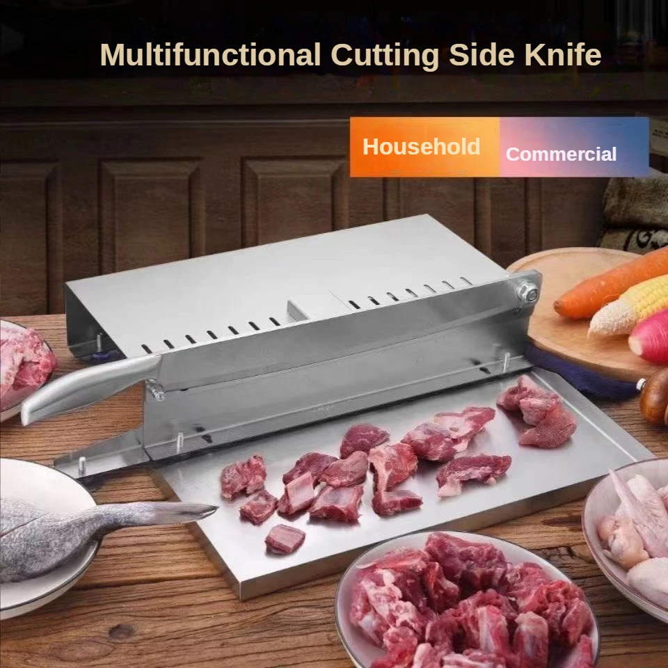 Commercial Stainless Steel Manual Slicer Household Bone Cutting Knife for Ribs Manually Chopping Knife Set