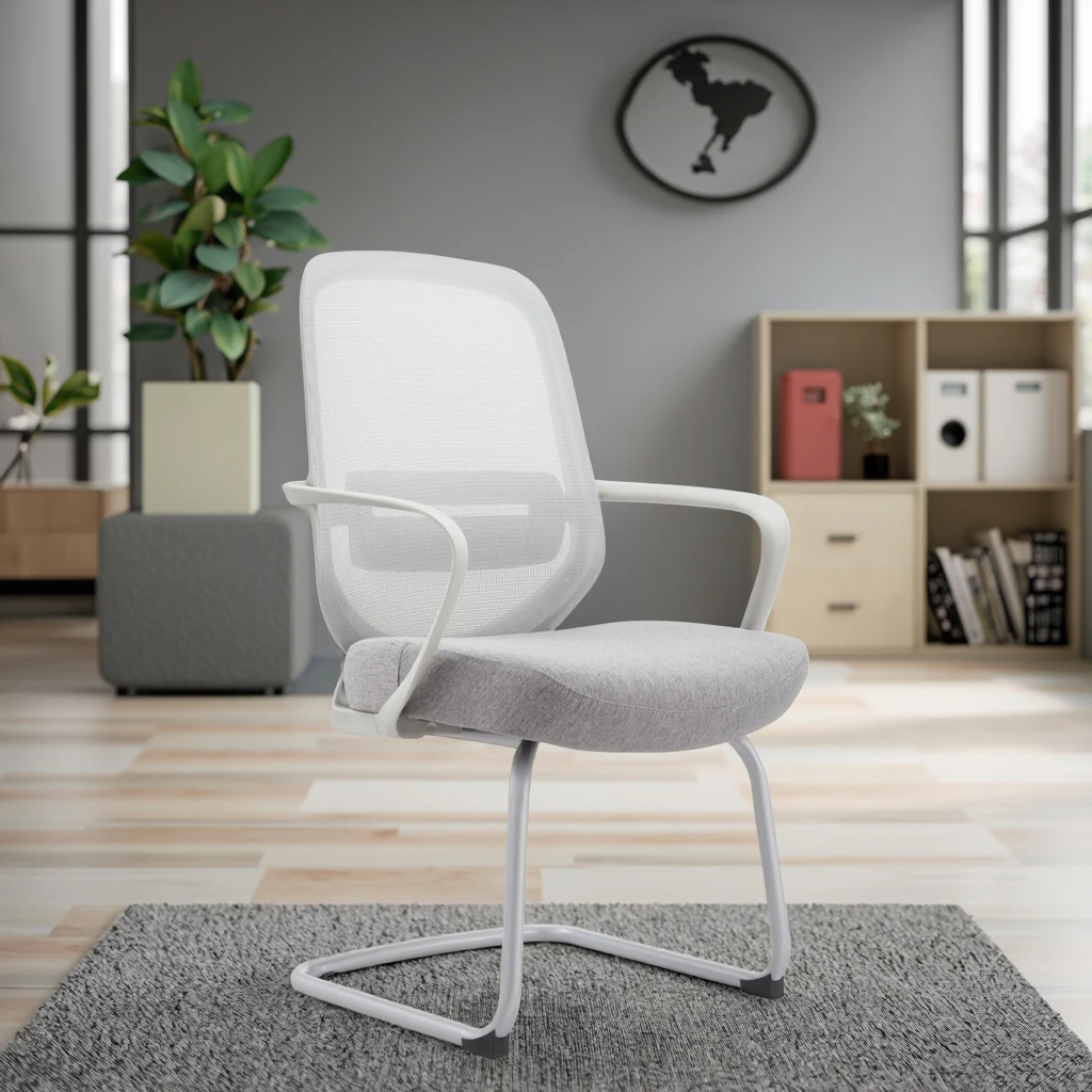 New Arrival 821C Gray Rubber Powder-Coated Springframe Chair Durable Steel Core Matte Finish Commercial Lobby Conference 3