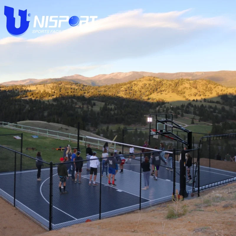 2025 FIBA Modular Outdoor Noise Reduction Plastic Flooring Mat Tiles Material Price Cost Backyard 3x3 Basketball Court Flooring