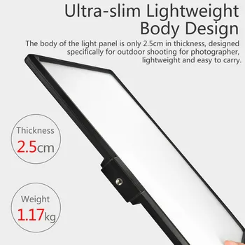 KingMa-LED008-SL288A Ultra Slim Bi-Color Dimmable Studio LED Camera Video Light Photography LED Panel Light Dual Color product image