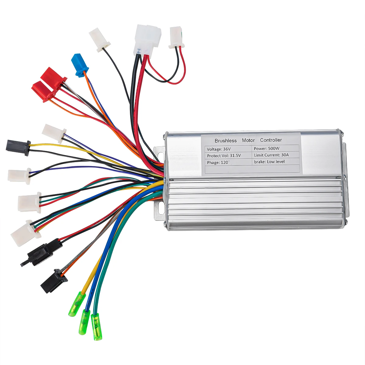 Contrôleur Brushless 36V-48V 500W Pour Vélo Électrique - Sans Marque - Aluminium Argenté