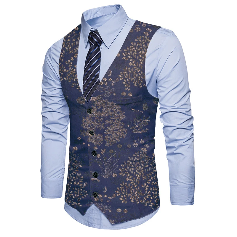 High Quality New Arrival Men's Elegant Business Suit Vest Casual Dress Slim  Fit Waistcoat