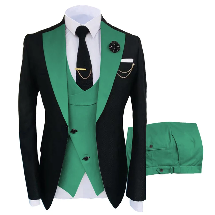 New Grooming Tuxedo Male Suit Boutique Elegant Gentleman Men Clothing 3 Piece Set Luxury aperçu 27