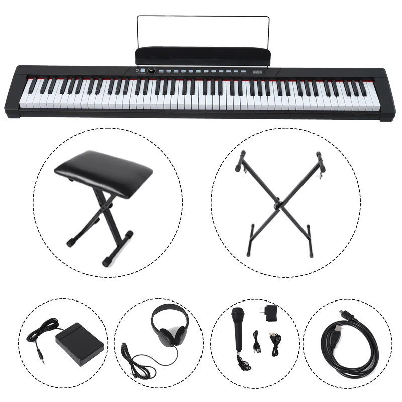 Портативный электронный орган пианино цифровая клавиатура 88 клавиш