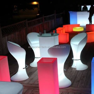 72 Colors High LED Chair Stool Modern Light up Bar Furniture Nightclub Chairs Light up Led Light Bar Furniture for Event