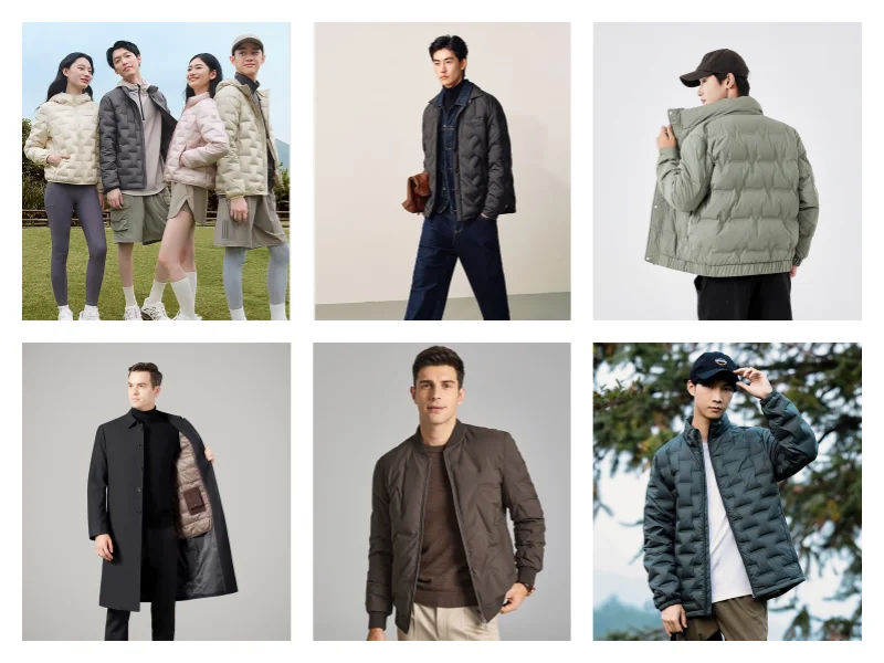 New Down Jacket Fabric Filling Directly Fabric Customized Pattern Heat Seal Seamless Quilted Down Filled Fabric