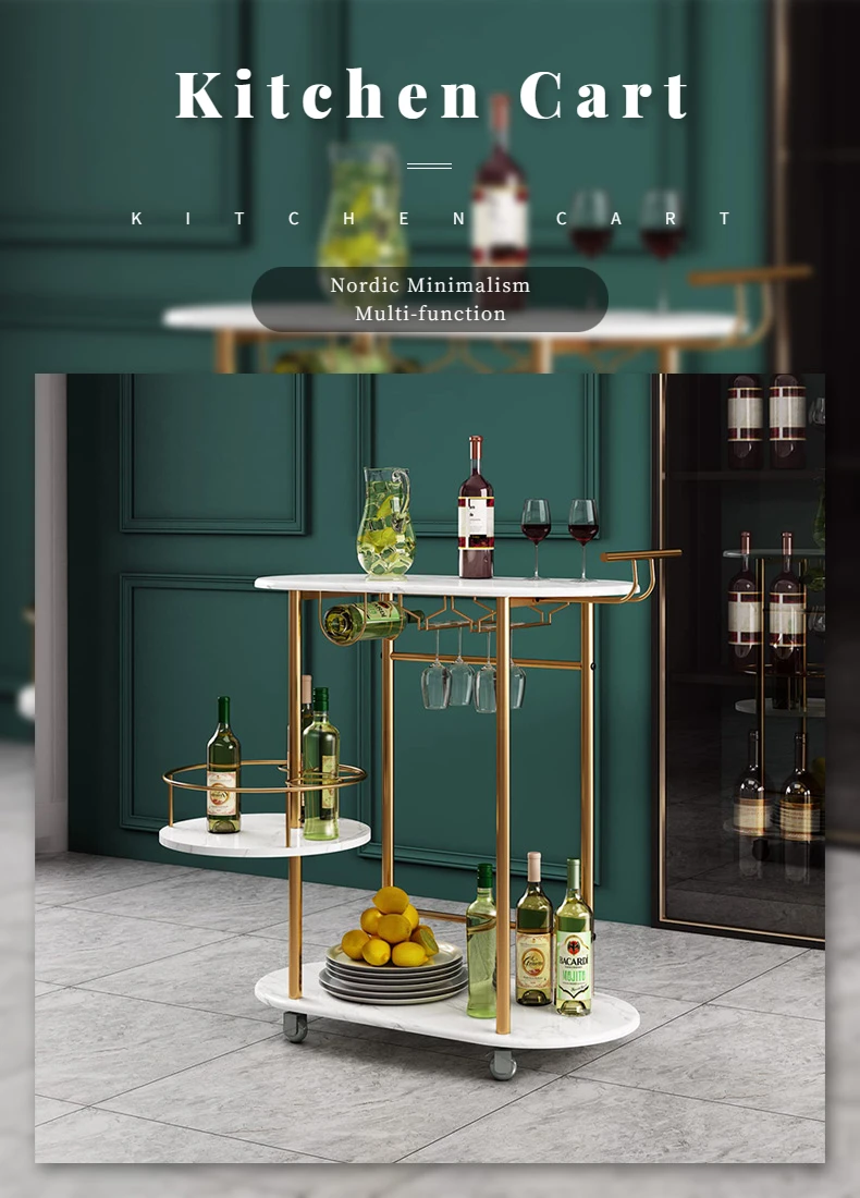 Black And White Bar Cart With 4level Storage Rack Removable Bar