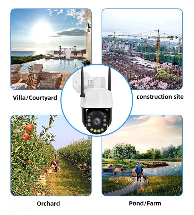Camhipro 5MP Human Detection AI Auto Tracking 30X Zoom Waterproof Outdoor Wireless Dome PTZ 4G Sim Card CCTV IP Camera