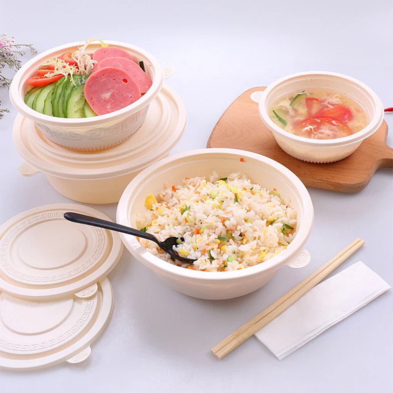Biodegradable Soup Bowls Corn Starch Bowl Disposable With Lids