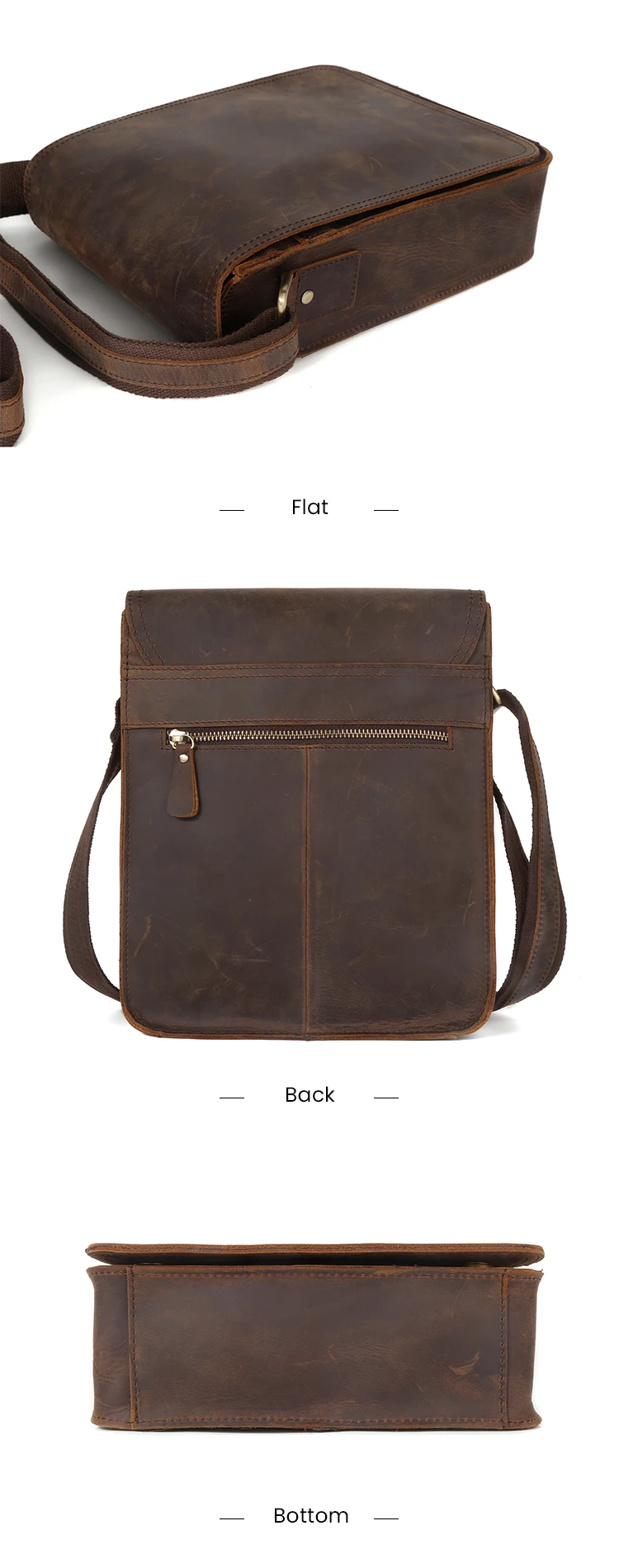 Men's Casual Genuine Leather Messenger Bag