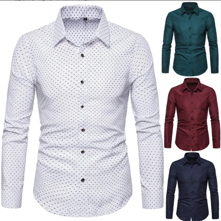 Men's long sleeve thin shirt Business shirt men's base shirt
