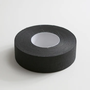 Wholesale factory direct price anti slip custom logo printed black white 25mmx25m cotton cloth ice hockey grip stick blade tape