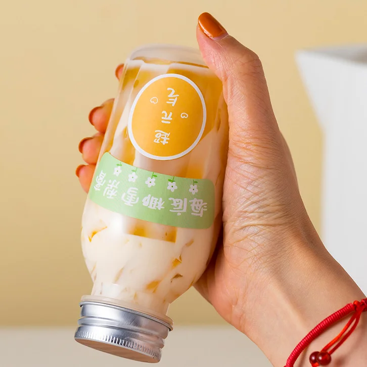 Transparent 250ml 350ml Coffee Milk Juice Drink Bottle Jar with Screw Cap