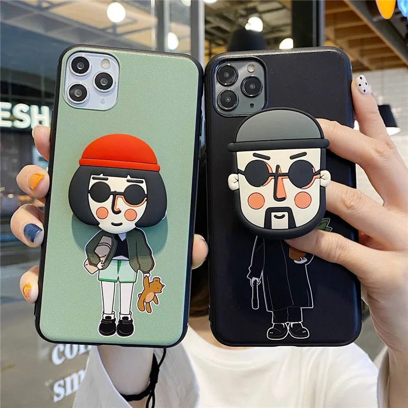 Capa De Silicone Macio Para Apple Iphone 11,Capa Protetora Criativa 3d De  Desenhos Animados Com Suporte Para Iphone 11 Acessórios Personalizados -  Buy 3d Bonito Dos Desenhos Animados Casos Leon Para Apple