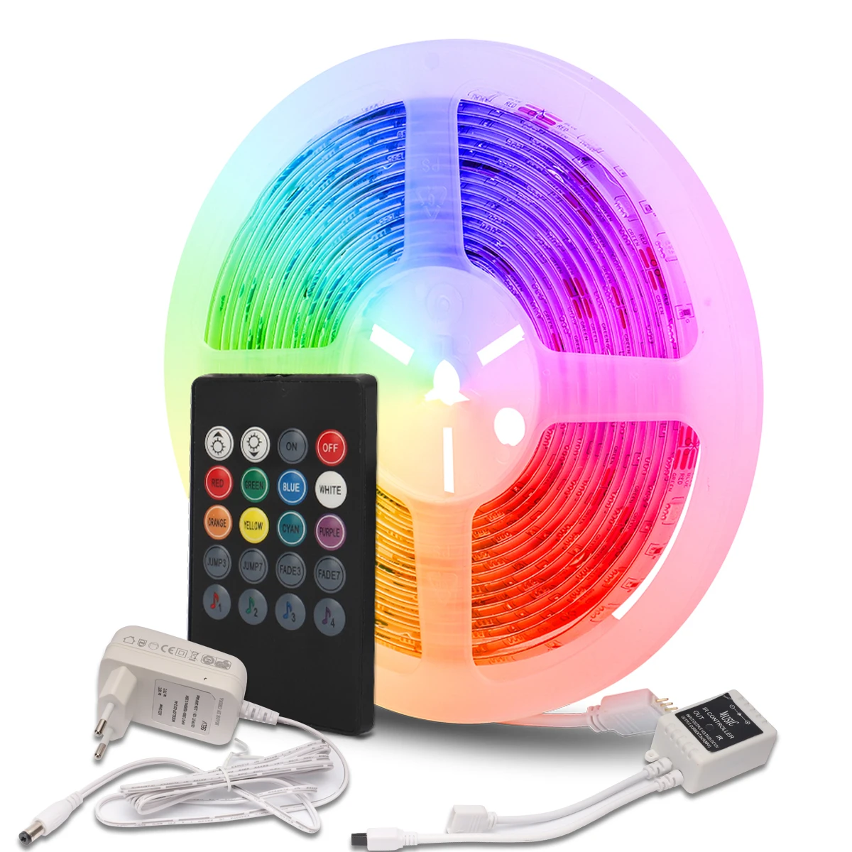 Умная Светодиодная лента с музыкальным управлением, 5 м, 5050 RGB, гибкая лента, Рождественская Светодиодная лента, Светодиодная лента с дистанционным управлением
