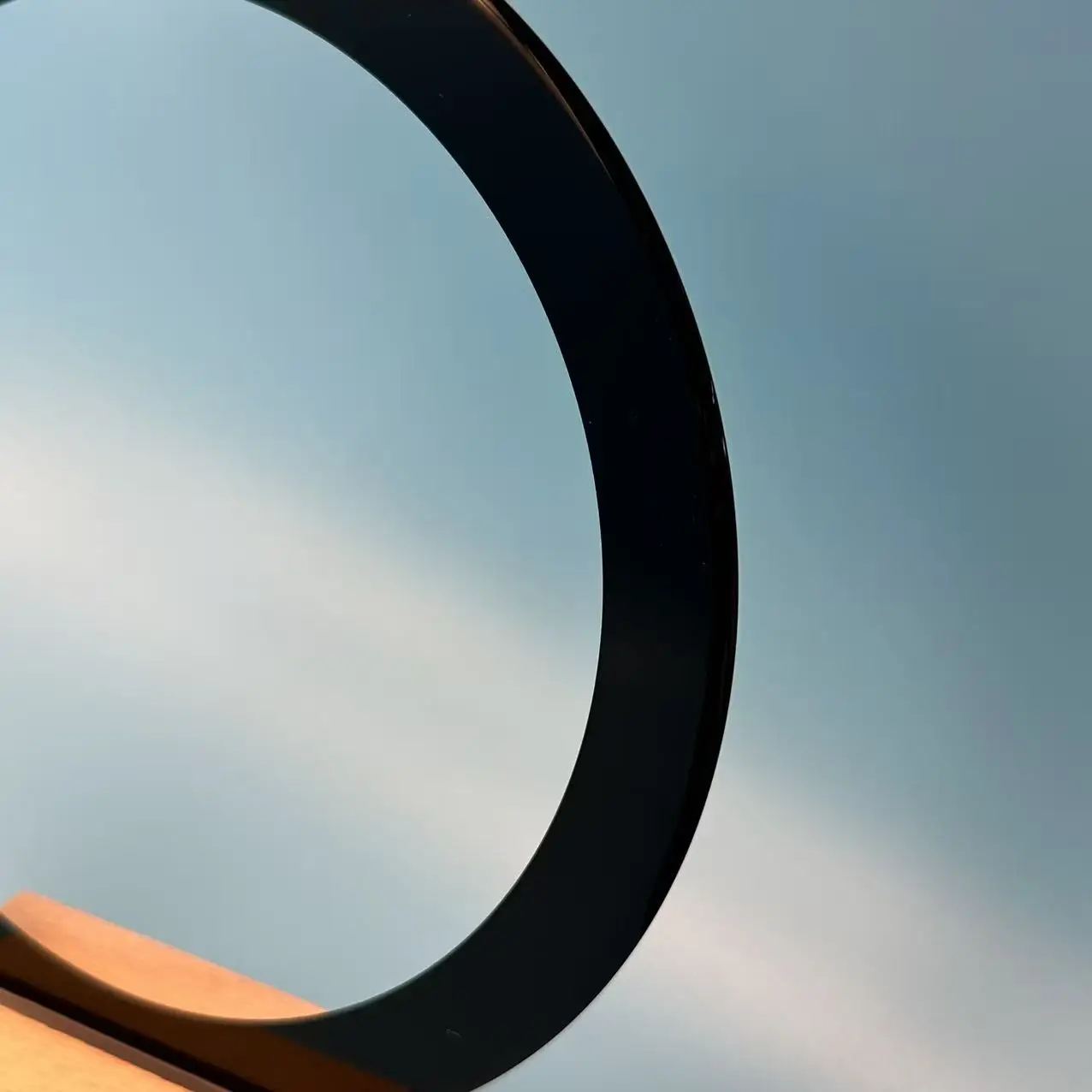 Custom Circular Tempered Glass Panel with Silk-Printed Black Border for Solar Applications