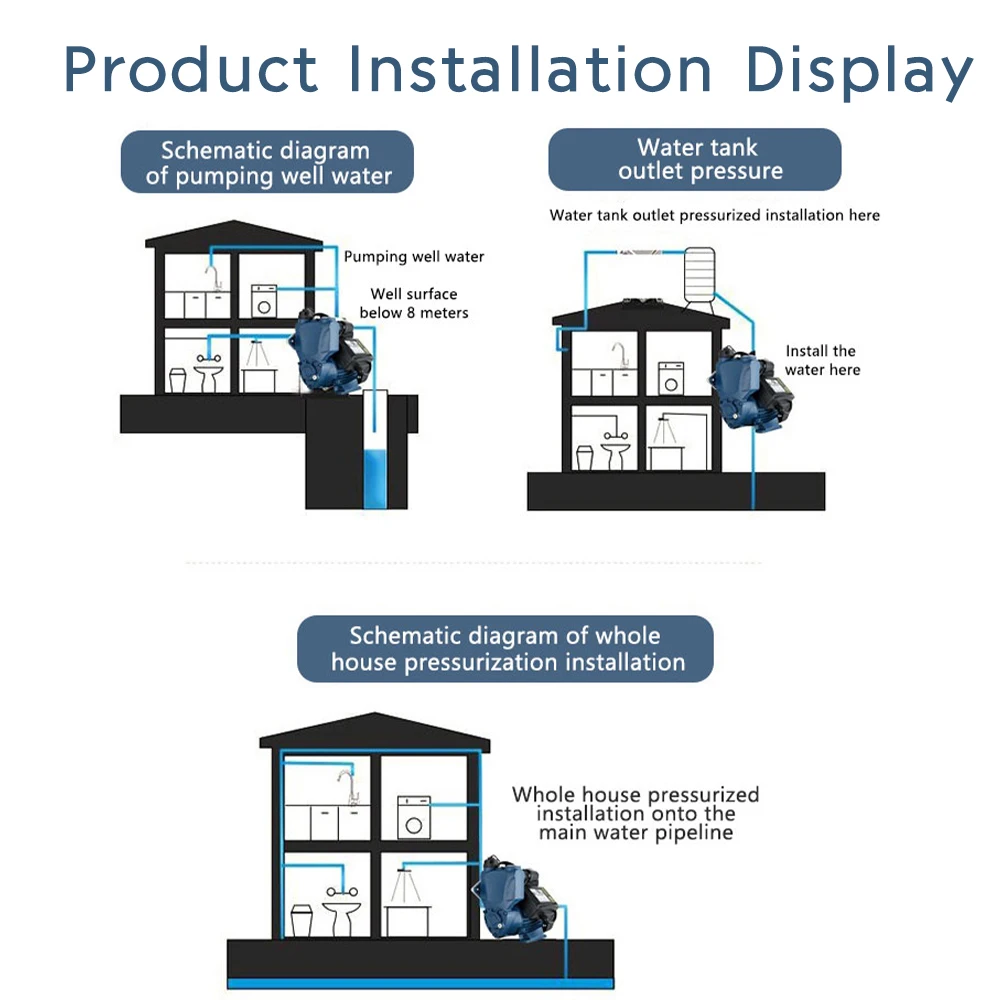 New Design Silent Intelligent Smart Silent 800w Automatic Self-Priming  Pressure Water Pump for Booster