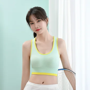 Foreign trade wholesale sweet style elegant shape H shape back soft comfortable seamless sports bra without underwire for women