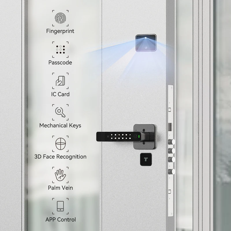 Custom Design Modern Home Front Entrance Main Door Glass Surface Multi-Functions Exterior Security Doors