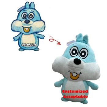 Mint Green Squirrel Plush Toy Manufacturer Personalized Cartoon Character Plush Toy Adorable Soft Stuffed Animal for Kids Gift