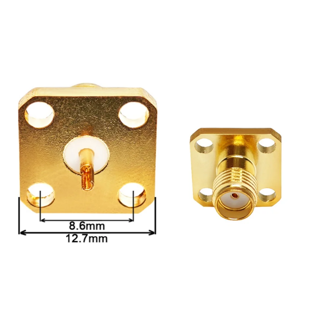 Gold Plated Brass RF Connector SMA Female Jack Bulkhead Crimp Thread Length17mmfor RG316 RG174 LMR100 Coax Cable