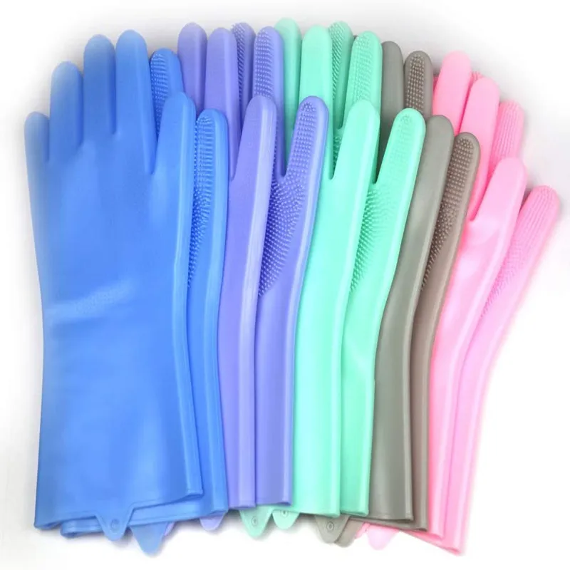 Волшебная губка для мытья посуды перчатки многоразовая силиконовая щетка резиновые термостойкие кухни ванной