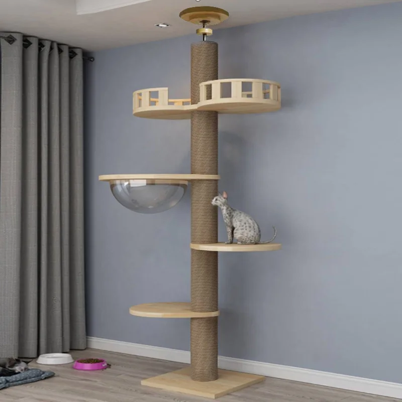 Petdom Dropshipping Custom Unique Cat Scratching Post Trees House Floor to  Ceiling Tall Multi-Level Cat Tree Tower Katzen Baum