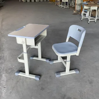 Cheap Durable School Furniture Student Desk and Chair Set Single Modern School Desk and Chair for Classroom