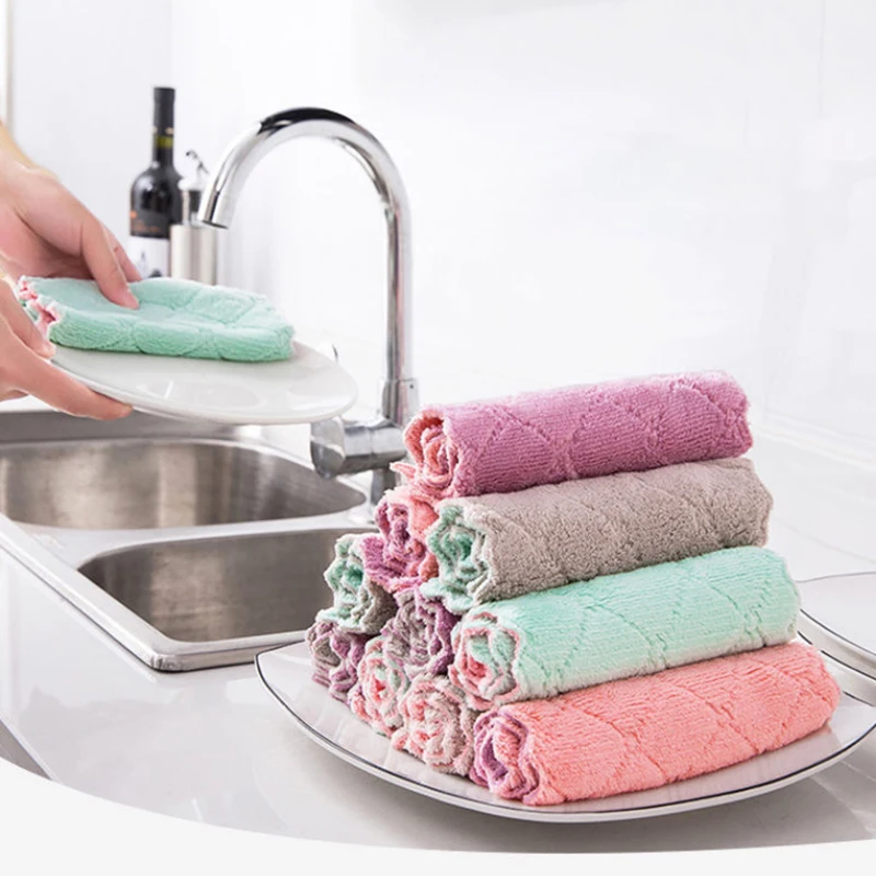 Полотенце впитывающее влагу. Салфетки для мытья посуды из микрофибры. Metal Washcloth for dishes.
