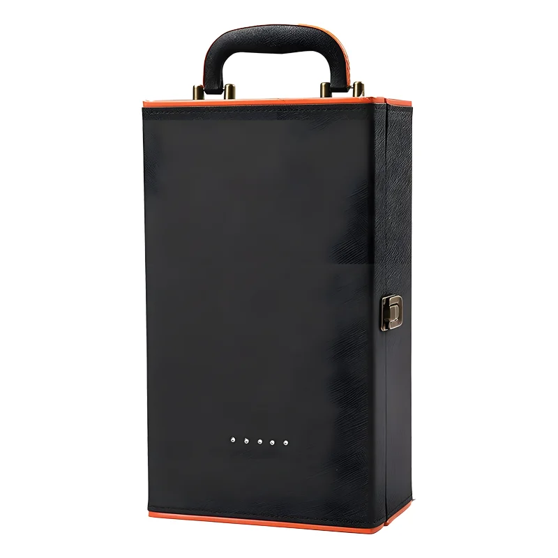 Clamshell Type Portable Red Wine 3 Liter Quadrum Boxes for Holiday Gift Set Two Bottle 1 Litre Wine Box