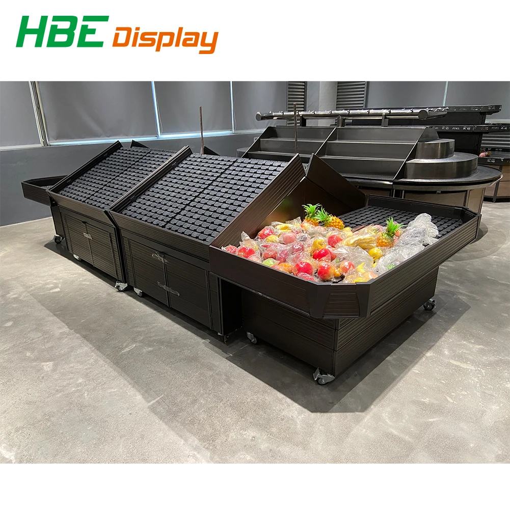 Plastic  Slope Sizes Customized Vegetable and Fruit Display Rack