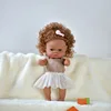 Caramel ballet costume, brown skin, blonde hair