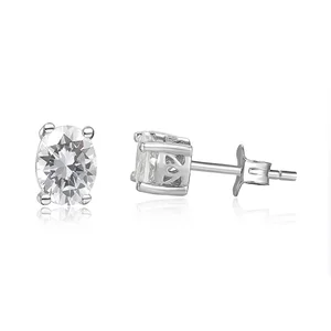 Wholesale 925 Sterling Silver Moissanite Jewelry Earrings Minimalist Fashion Stud Earring