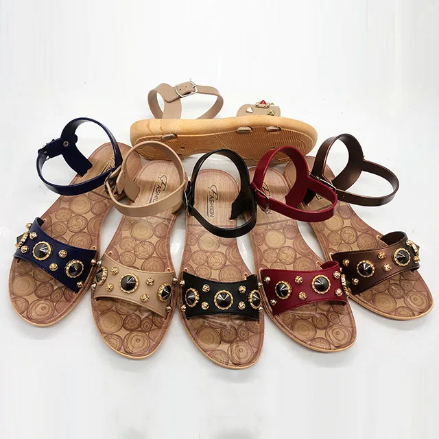 2021 jieyang завод новейший дизайн ПВХ женские сандалии на плоской подошве женская обувь женские сандалии