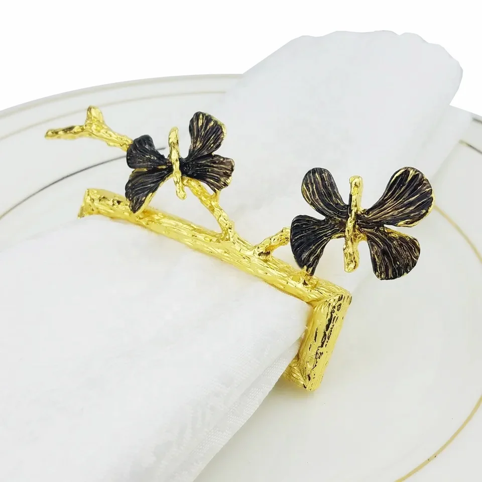 Unique Gold Flower Napkin Ring,Metal Trunk Napkin Holder Ring Buy