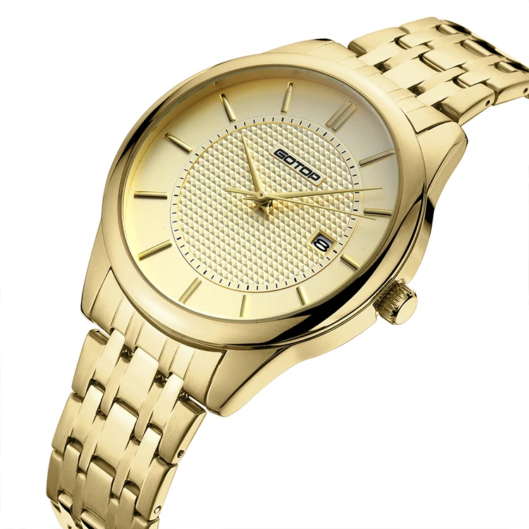 Custom Pyramid Press Texture Dial No Brand Minimalist Men Wrist Watch Import Japan Movt Original Gold Man Watches 2021 for Sale