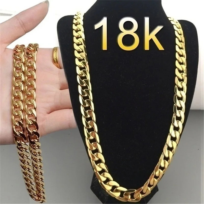 product 18k gold plated 6mm bracelet necklace factory wholesale gold necklace unisex sales in europe and the united states-1