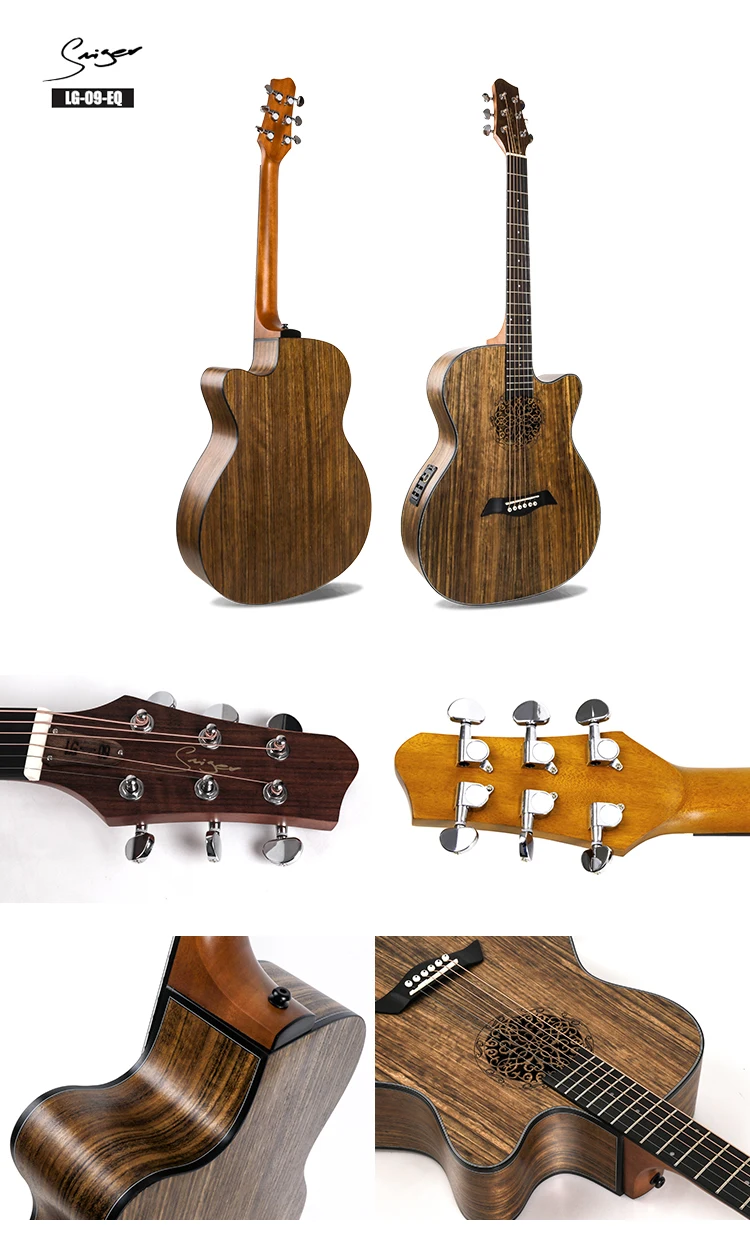 Wholesale Engraved Sound Hole Electric Acoustic Guitar LG-09-EQ