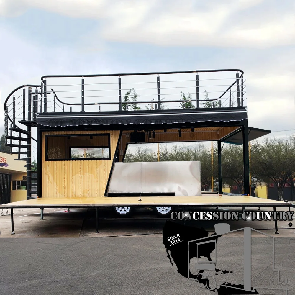 Concession Country FS500 Fast Food Trailer All Purpose Street Restaurant Double Decker Mobile Food Truck for Sale With Kitchen