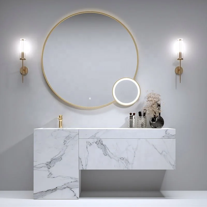 Foshan Slate Bathroom Vanity Unit With Tall Sink Unique Waterproof Finished Bathroom Cabinets