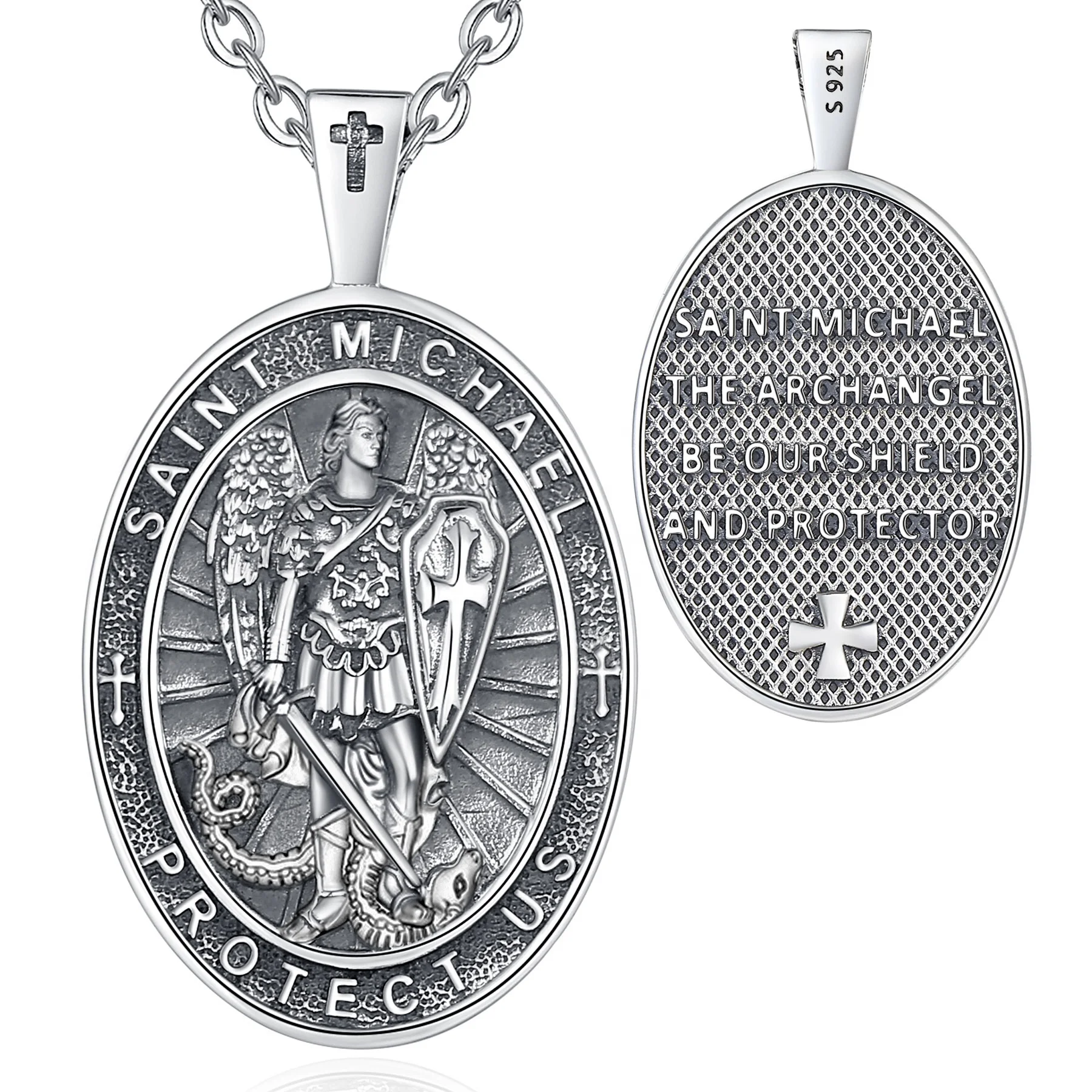 S925 Rhodium store Finish Archangel Michael