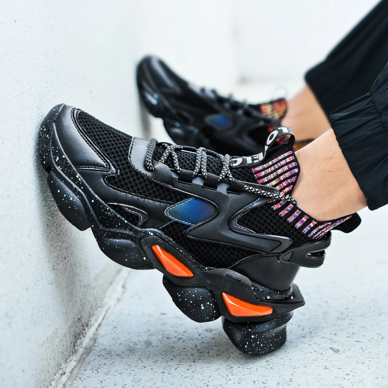 Thick Sole Men's Sneakers 812551, Breathable Mesh