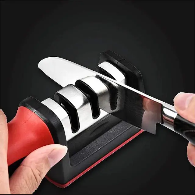 LAVEUX Professional Knife Sharpener Stainless Steel with Tungsten and  Ceramic Coarse and Fine Honing. Revive Even the Dullest Knives Quickly and  Easily. For All Straight Steel and Serrated Blades. - Ben's Discount