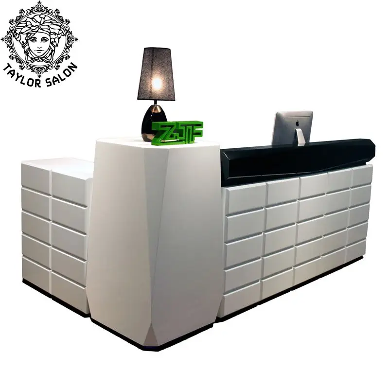 White Reception Desk Office Front Counter Office Furniture Modern Customized Fashionable Reception Desk and Sofa