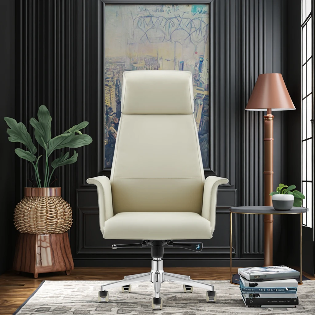 Luxury Double Layer Executive Chair Steel Reinforcement Headrest Full Body Support 3